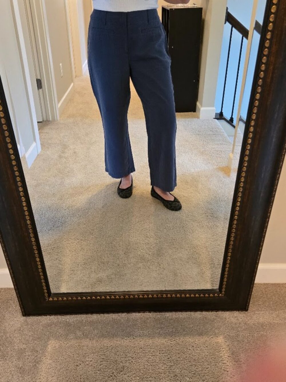 Loft Outlet Steel Gray Slim Wide Leg Crop Pants, Sz. 6